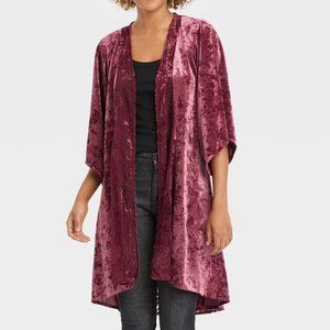 Women's 3/4 Sleeve Velour Duster Top - Knox Rose